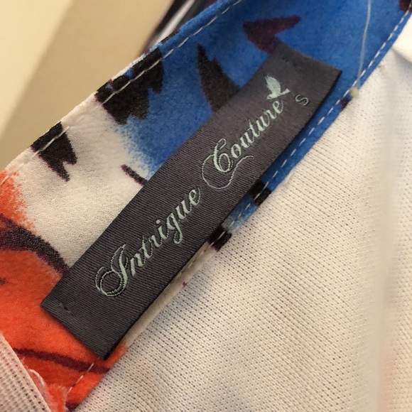 🐆Intrigue Chiffon Abstract Animal Print, white lined colorful maxi skirt - Picture 7 of 11